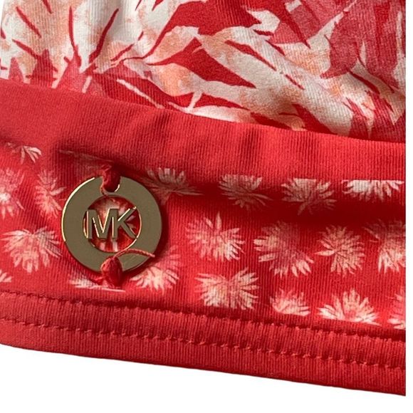 ☀️☀️☀️ MICHAEL Michael Kors 2 Piece Bikini Palm Mix Top Solid Bottom - Picture 3 of 4